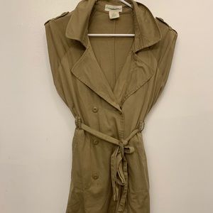 Anthropologie sleeveless trench coat jacket size M